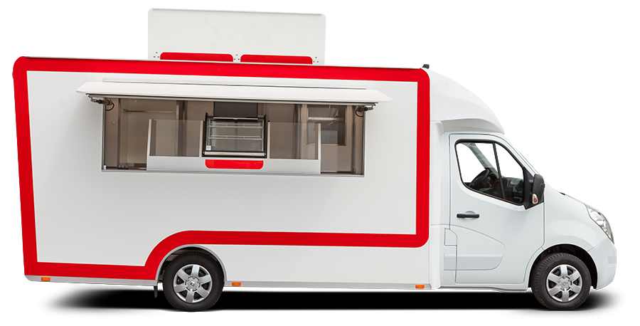 Food truck w stylu retro na Renault Master — Moto Wektor